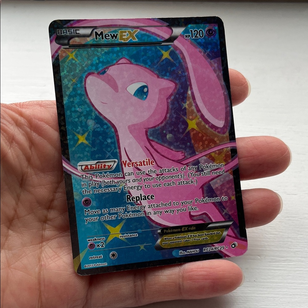 Pokemon Mew EX Trading Card - Pink and Blue